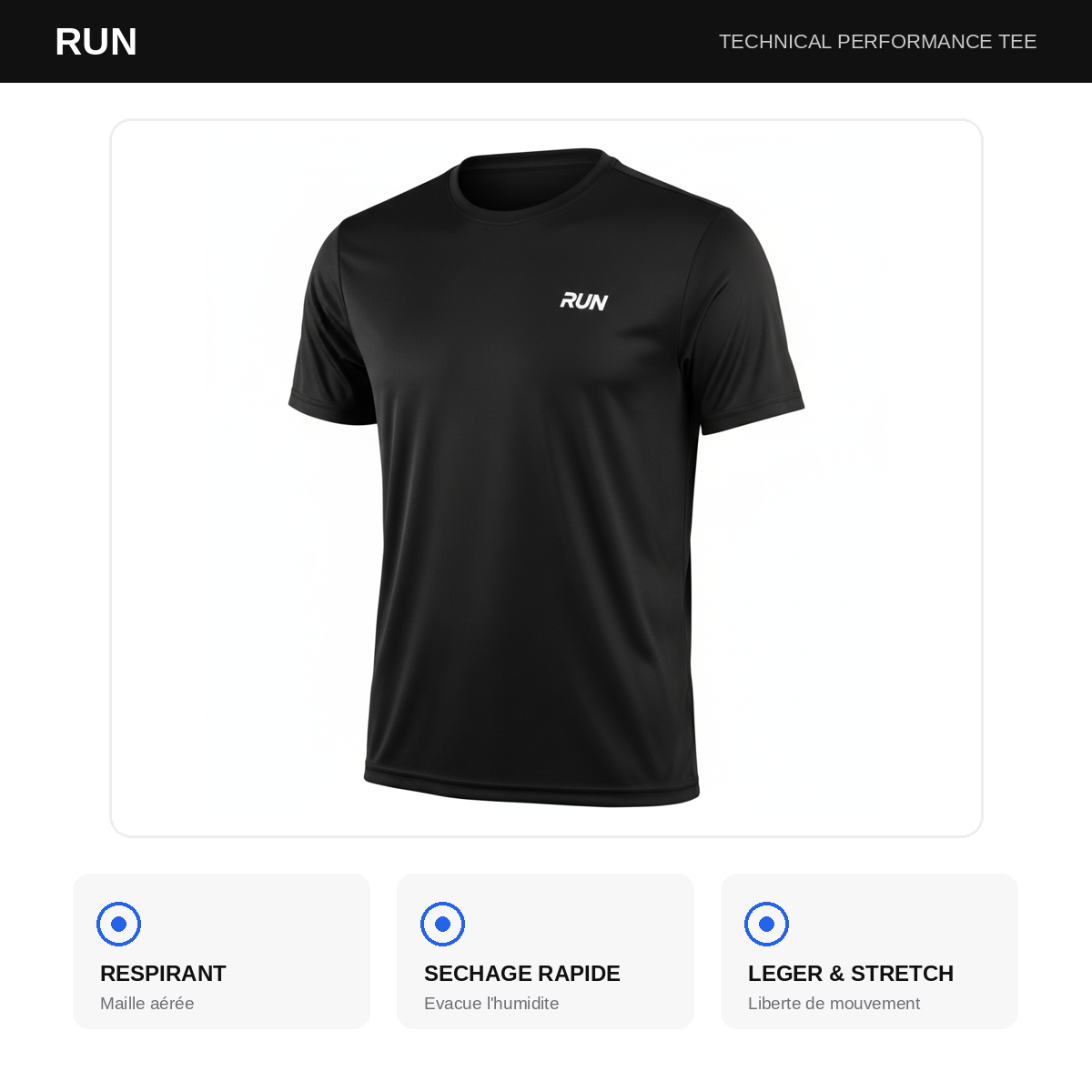 T-Shirt Sport Homme Manches Courtes – Séchage Rapide, Anti-Transpiration, Gym et Running