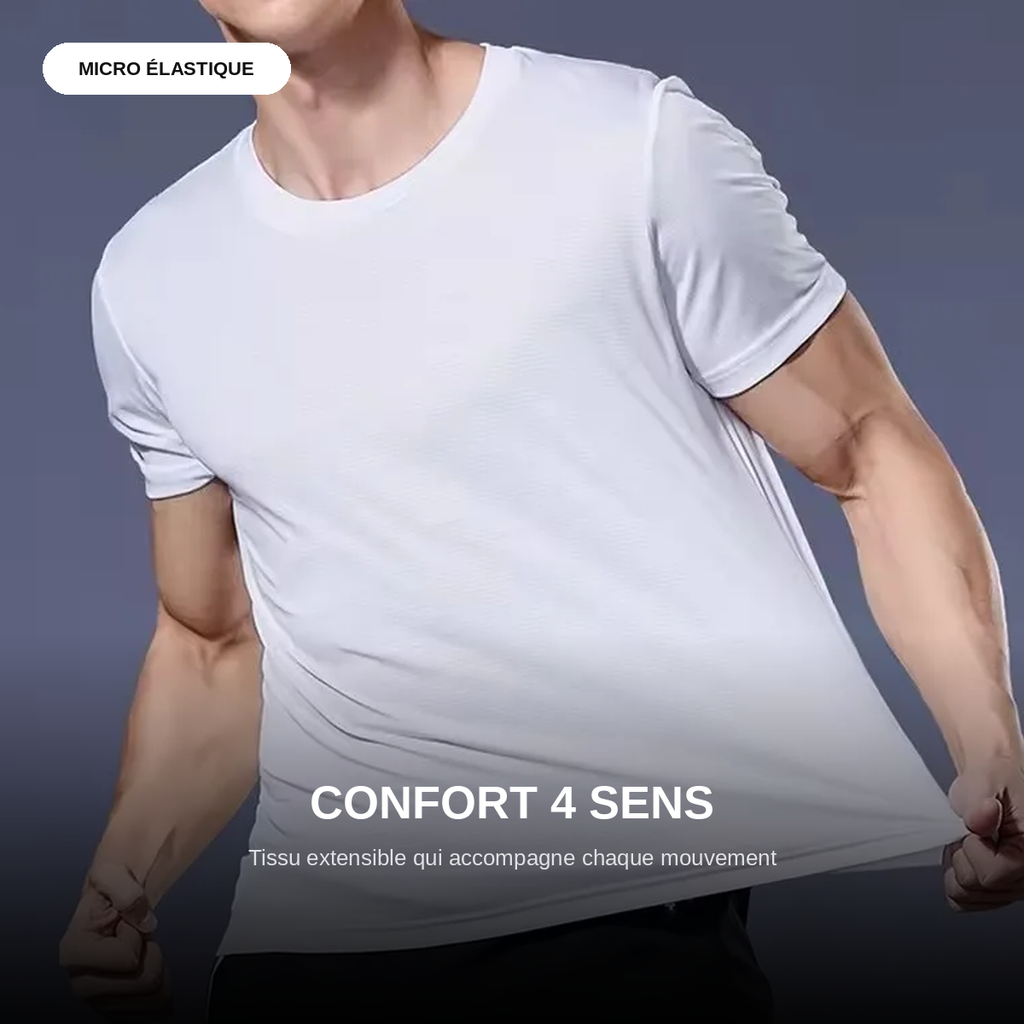T-Shirt Sport Homme Manches Courtes – Séchage Rapide, Anti-Transpiration, Gym et Running