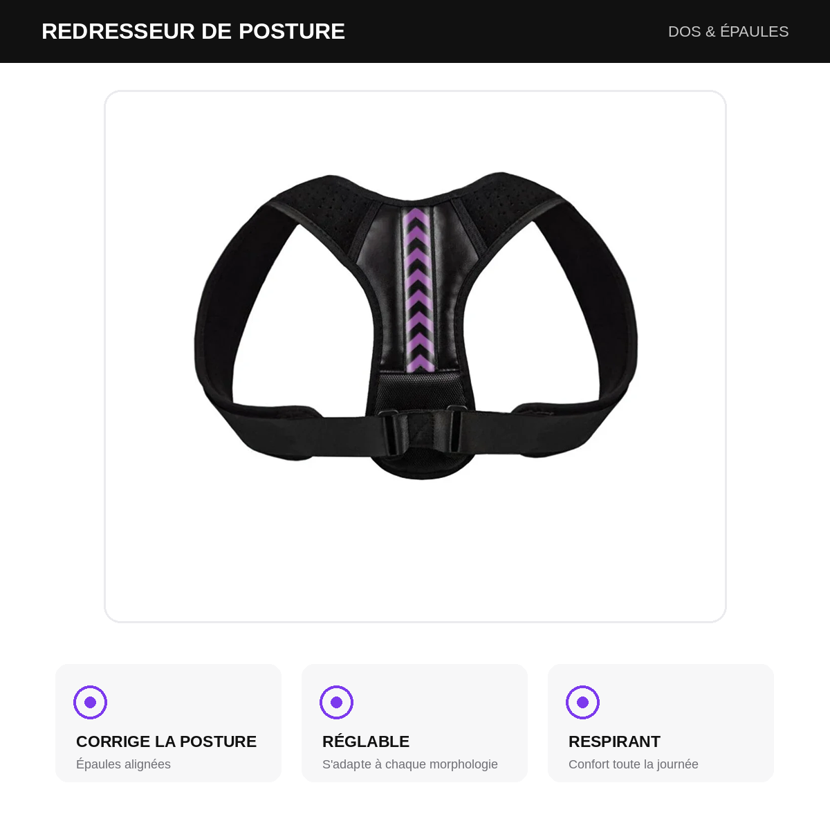 STAWIN Correcteur de Posture Réglable – Soutien Dos, Épaules et Nuque, Sport et Usage Quotidien