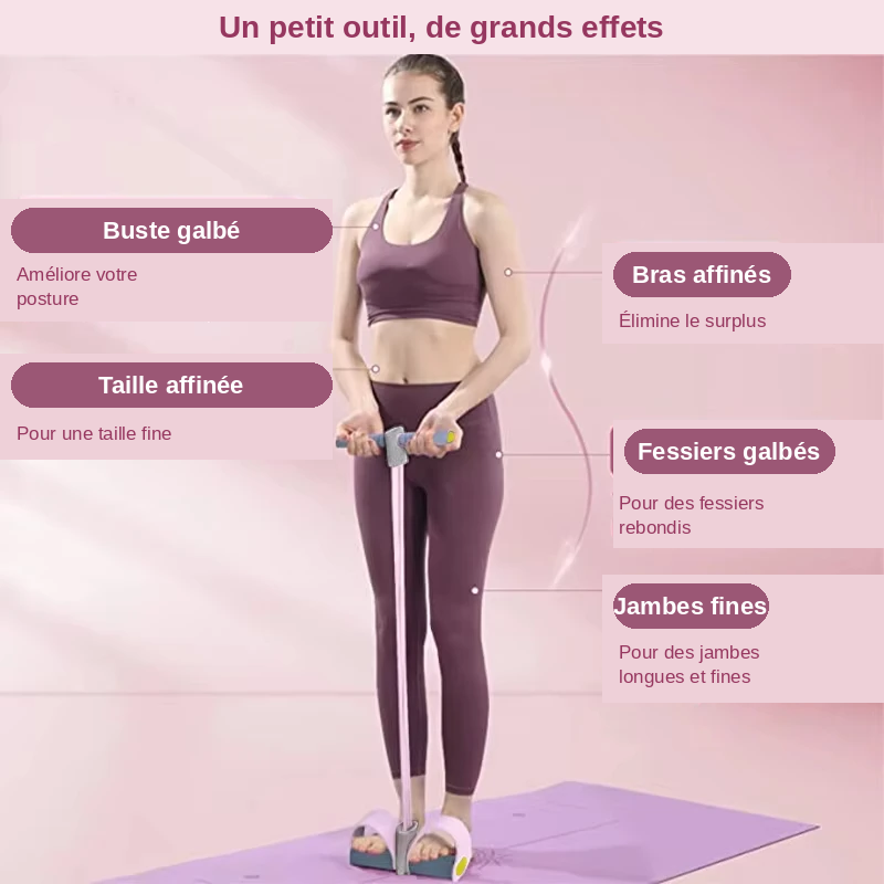 Corde Élastique 4 Tubes – Bande de Résistance Multifonction | Abdos, Bras & Jambes