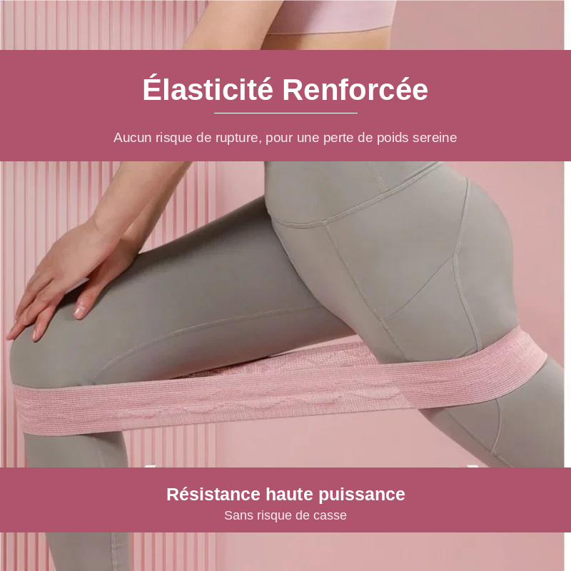 Bande Élastique de Résistance Fitness – 20 à 90 LB | Yoga, Pilates & Musculation