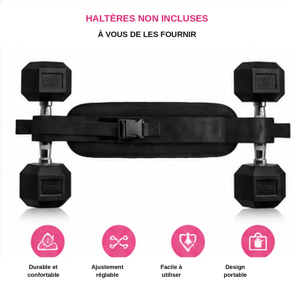 Ceinture Hip Thrust en Nylon – Sangle Rembourrée pour Fessiers | Haltères & Barres