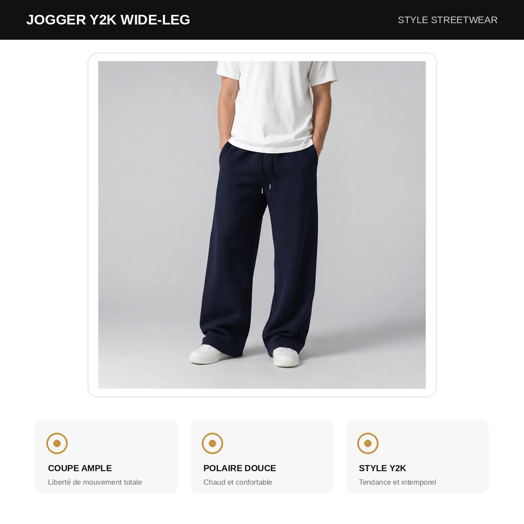 Pantalon Jogger Y2K Homme – Coupe Droite Ample | Style Hip-Hop Retro Streetwear