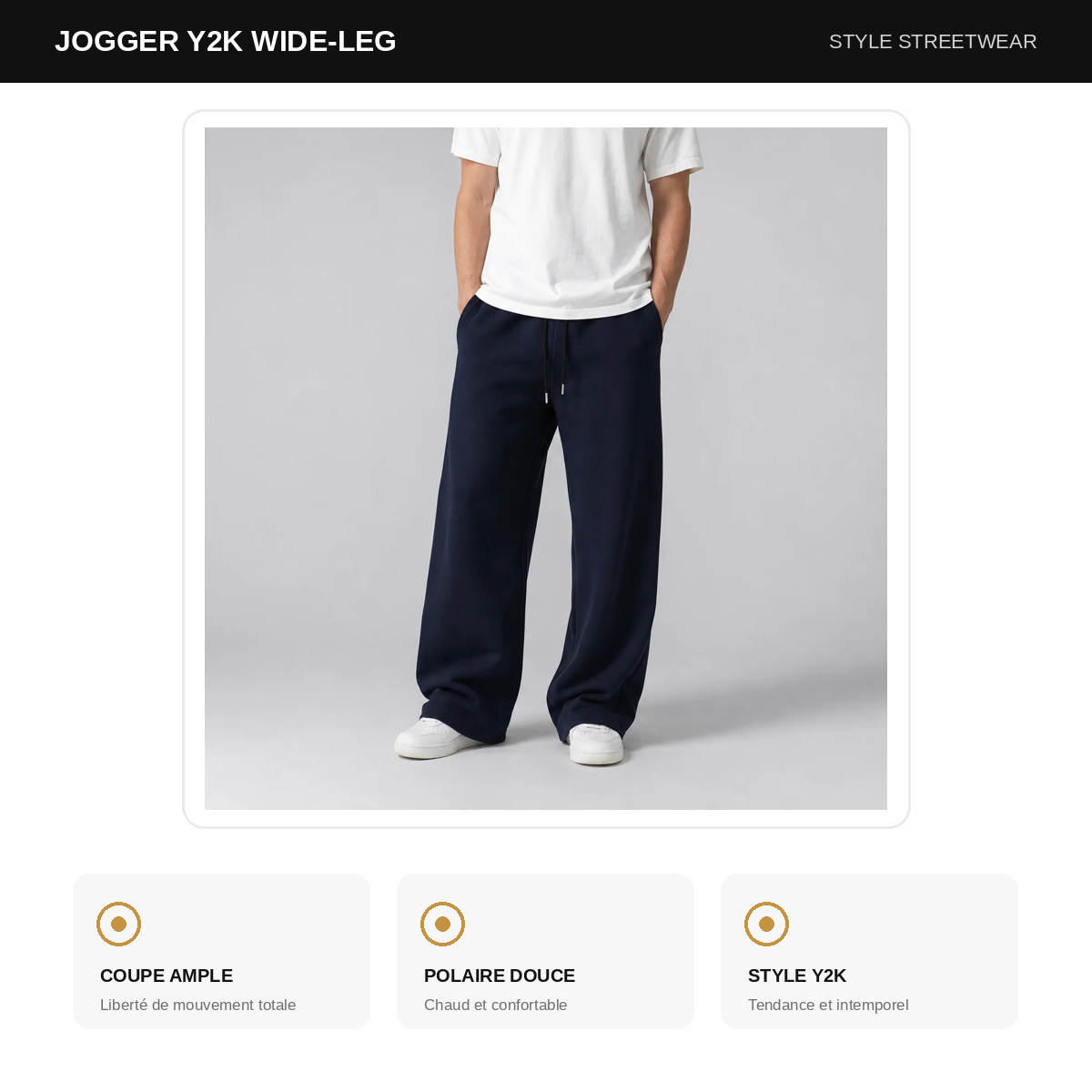 Pantalon Jogger Y2K Homme – Coupe Droite Ample | Style Hip-Hop Retro Streetwear