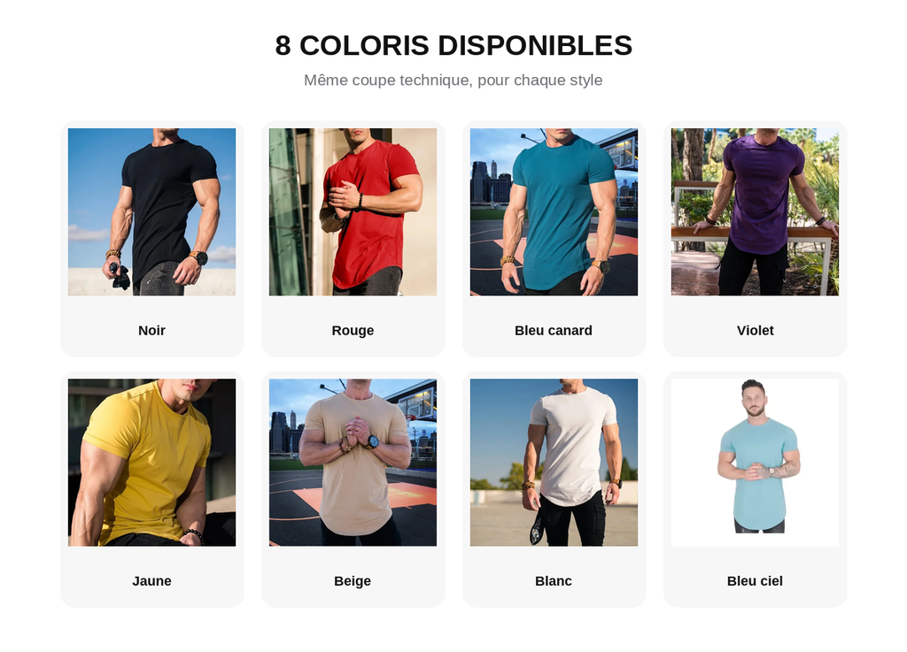 T-Shirt Sport Homme Compression – Séchage Rapide, Gym & Running
