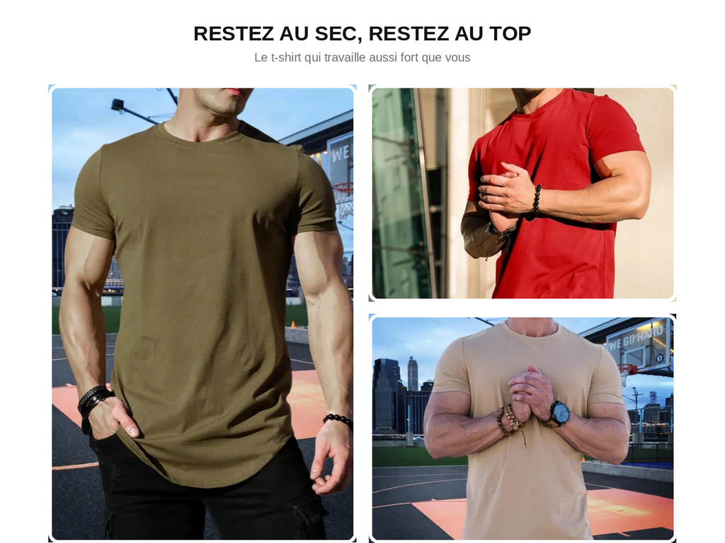 T-Shirt Sport Homme Compression – Séchage Rapide, Gym & Running