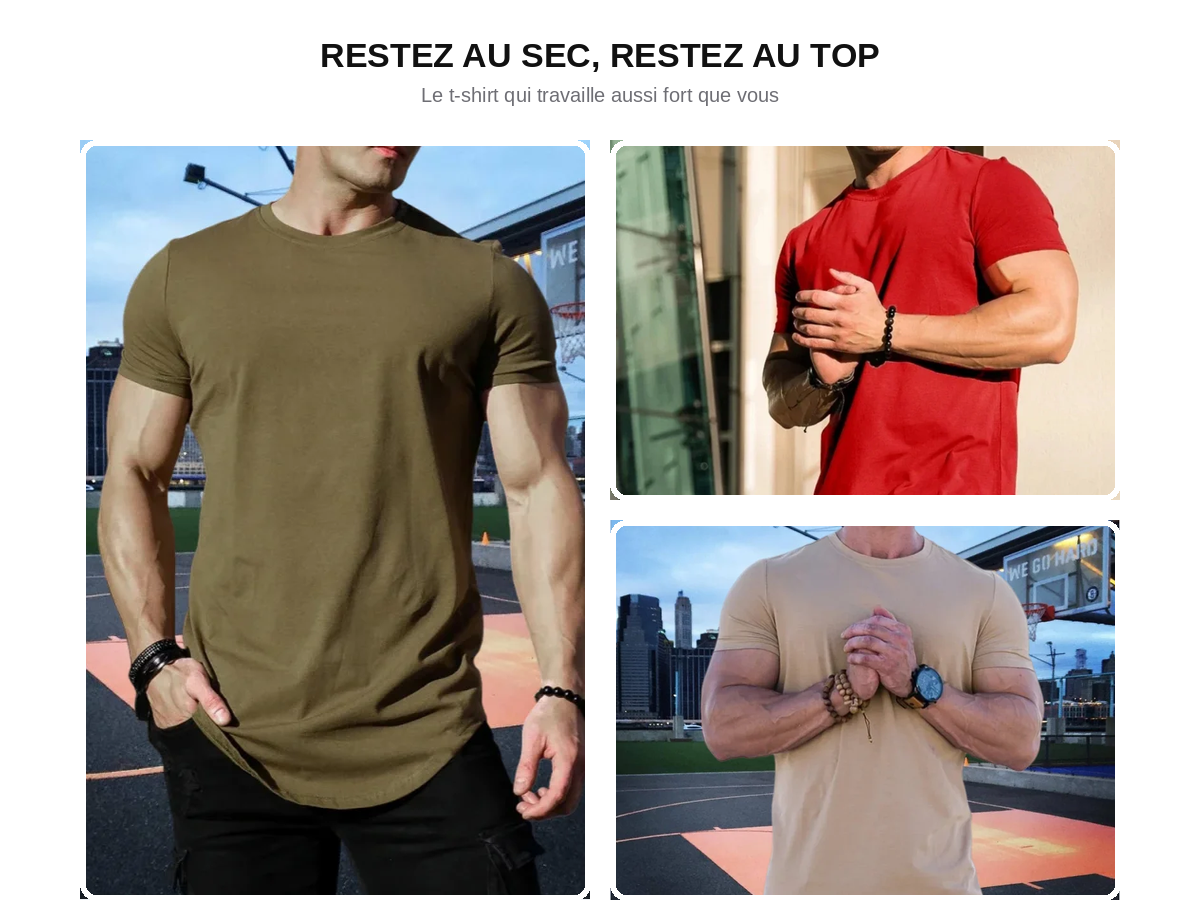 T-Shirt Sport Homme Compression – Séchage Rapide, Gym & Running
